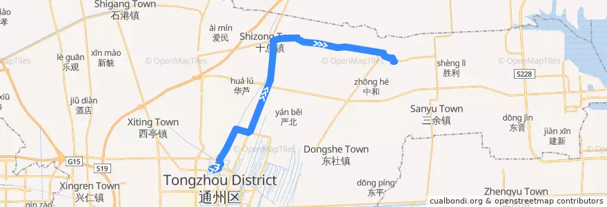 Mapa del recorrido 252路: 通州客运站 => 新华村 de la línea  en 通州区.
