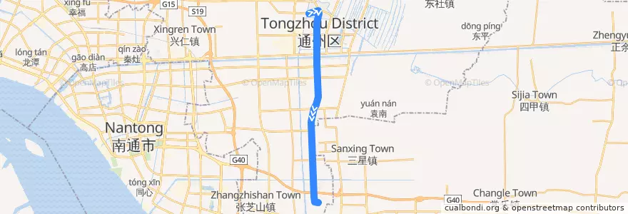 Mapa del recorrido 271路: 通州客运站 => 川港公交回车场 de la línea  en 通州区.