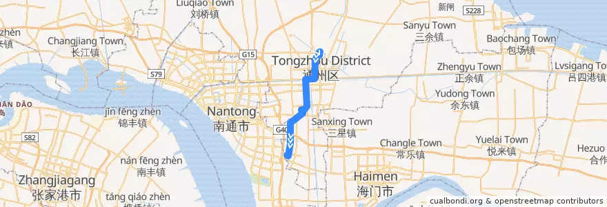 Mapa del recorrido 272路: 瀚学苑 => 锡通园区公交回车场 de la línea  en 通州区.