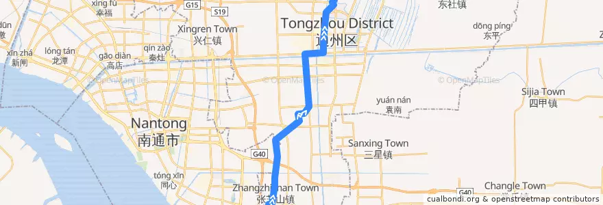 Mapa del recorrido 272路: 锡通园区公交回车场 => 瀚学苑 de la línea  en 通州区.