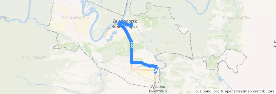 Mapa del recorrido Автобус №14: Новая Орловка-Прометей de la línea  en ЗАТО Зеленогорск.
