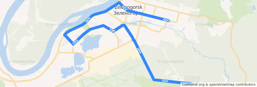 Mapa del recorrido Автобус №18: ДС-17-Карьерная de la línea  en ЗАТО Зеленогорск.