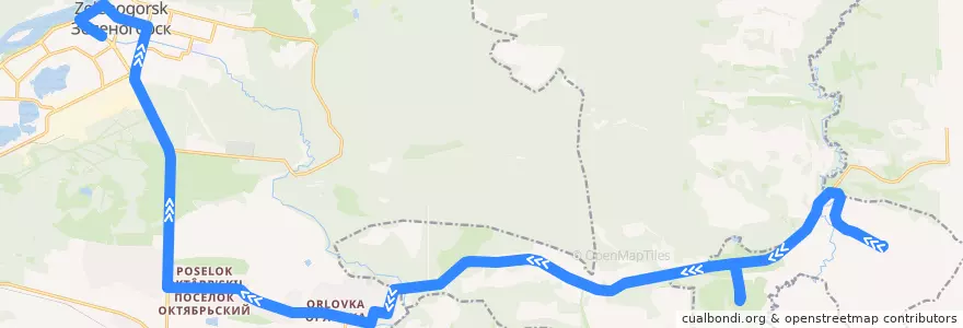 Mapa del recorrido Автобус №21: Новая Усовка-Дом Быта de la línea  en Рыбинский район.