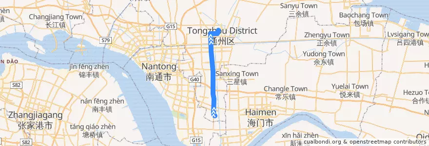 Mapa del recorrido 273路: 南兴客运站 => 胜利桥公交回车场 de la línea  en 通州区.