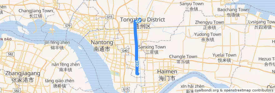 Mapa del recorrido 273路: 胜利桥公交回车场 => 南兴客运站 de la línea  en 通州区.