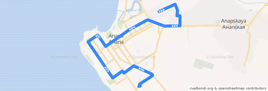 Mapa del recorrido Маршрут №2 (обратный) de la línea  en городской округ Анапа.