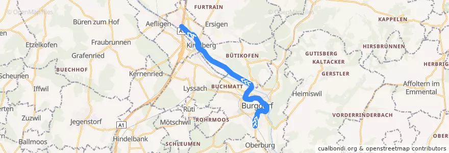 Mapa del recorrido Bus 467 de la línea  en Verwaltungskreis Emmental.