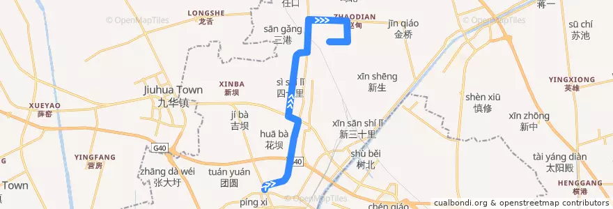 Mapa del recorrido 395路: 平潮客运站 => 弥勒禅寺 de la línea  en 平潮镇.