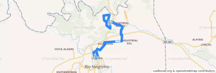 Mapa del recorrido Campo Lençol (Serrinha) de la línea  en Rio Negrinho.