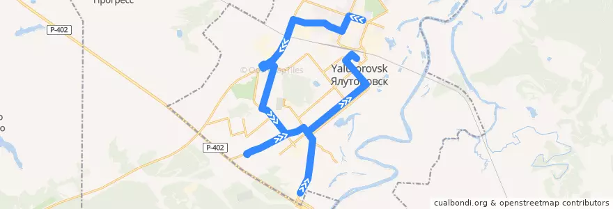 Mapa del recorrido Автобус №2А: Автотранс - Вокзал de la línea  en городской округ Ялуторовск.