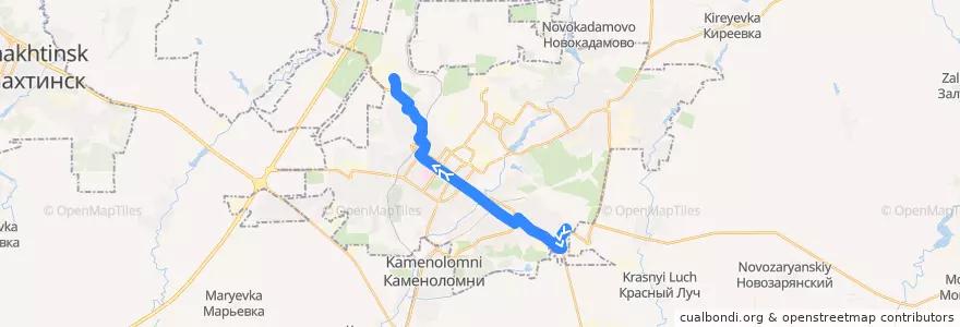 Mapa del recorrido Новостройка – Ж/д вокзал – п.Фрунзе – РЭМЗ Маршрутное такси №57 de la línea  en городской округ Шахты.