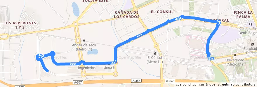 Mapa del recorrido Línea L de la línea  en Málaga.