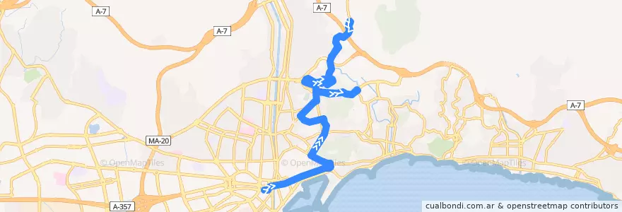Mapa del recorrido Línea 37 de la línea  en Málaga.