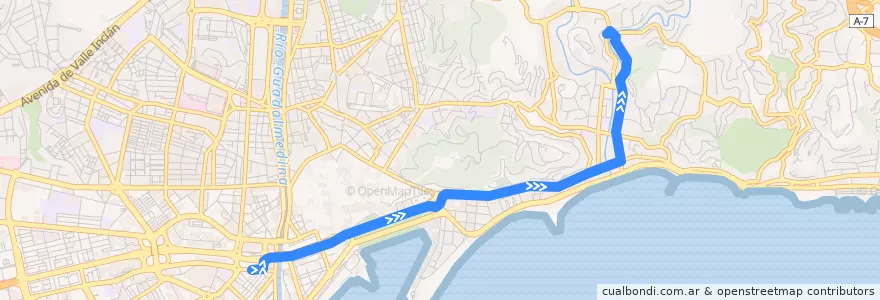 Mapa del recorrido Línea 32 de la línea  en Málaga.