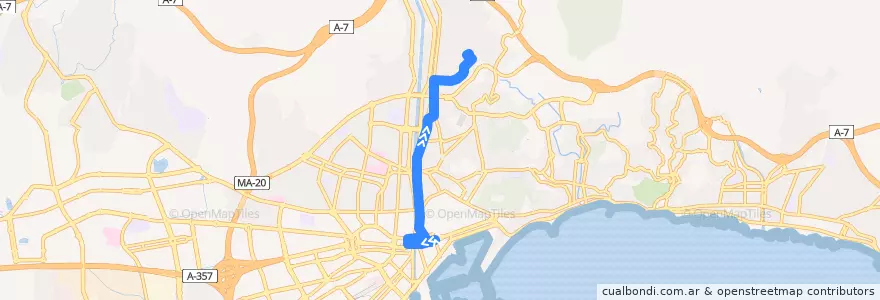 Mapa del recorrido Línea 30 de la línea  en Málaga.