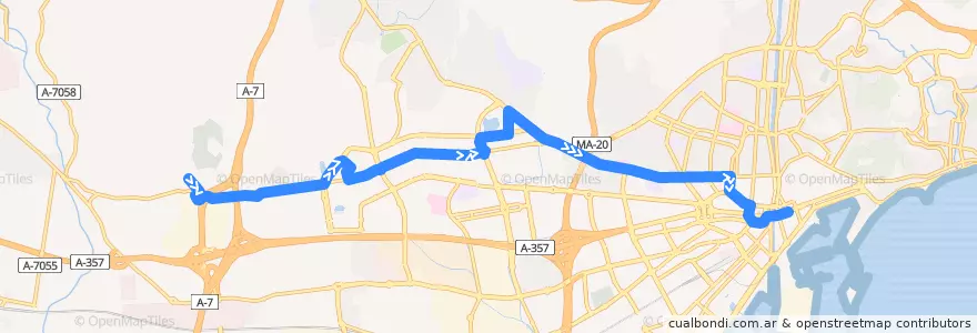 Mapa del recorrido Línea 23 de la línea  en Málaga.