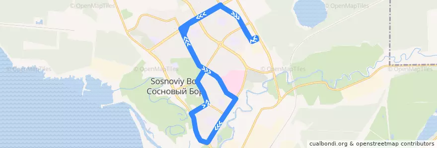 Mapa del recorrido Автобус № 4: АТП => АТП de la línea  en Сосновоборский городской округ.
