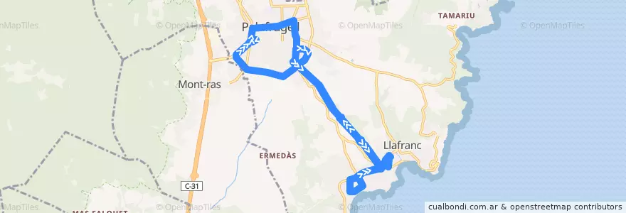 Mapa del recorrido Palafrugell, Calella i Llafranc de la línea  en Palafrugell.