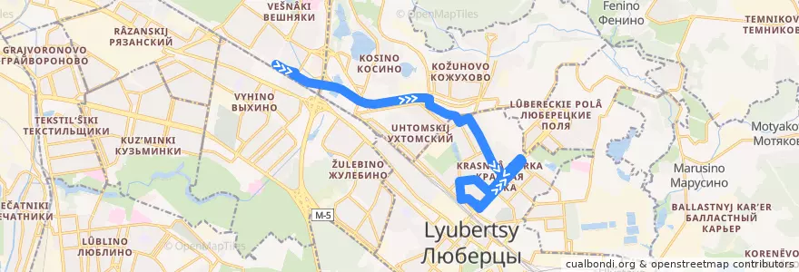 Mapa del recorrido Автобус 501: Выхино - Таможенная Академия de la línea  en Distretto Federale Centrale.