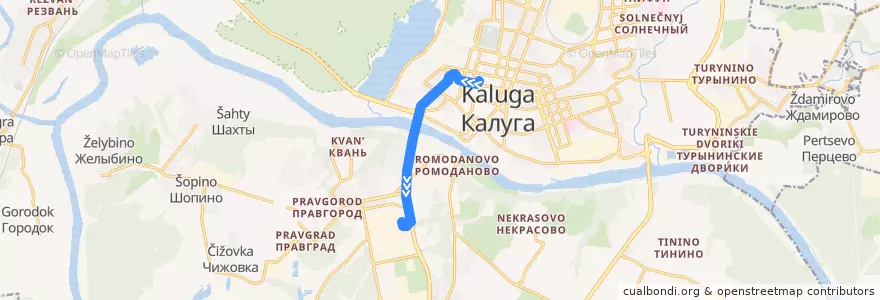 Mapa del recorrido Автобус до ТЦ «Новый дом» de la línea  en городской округ Калуга.