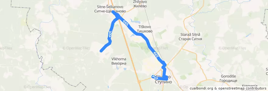 Mapa del recorrido Автобус №42: Ступино - Матвейково de la línea  en городской округ Ступино.