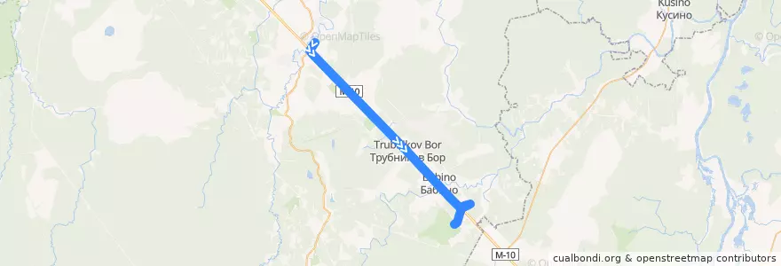 Mapa del recorrido Автобус № 321: Любань => Бабино-2 de la línea  en Трубникоборское сельское поселение.