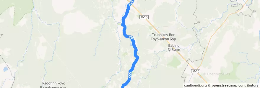 Mapa del recorrido Автобус № 322: Любань => Ручьи de la línea  en Тосненский район.
