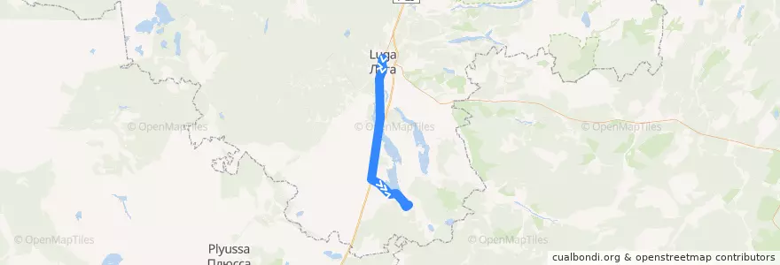 Mapa del recorrido Автобус № 130: Луга => Конезерье de la línea  en Лужский район.