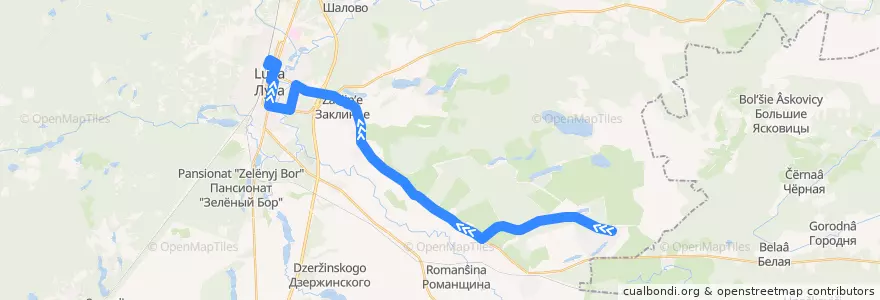 Mapa del recorrido Автобус № 146: Сырец => Луга de la línea  en Лужский район.