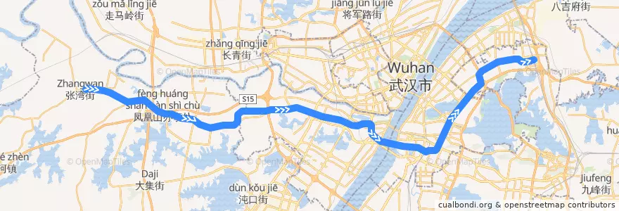 Mapa del recorrido 武汉地铁4号线 de la línea  en Wuhan.