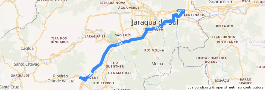 Mapa del recorrido WEG II - Ribeirão Grande da Luz de la línea  en Jaraguá do Sul.