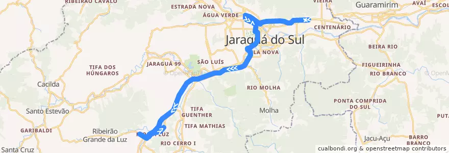 Mapa del recorrido WEG II - Rio da Luz de la línea  en Jaraguá do Sul.