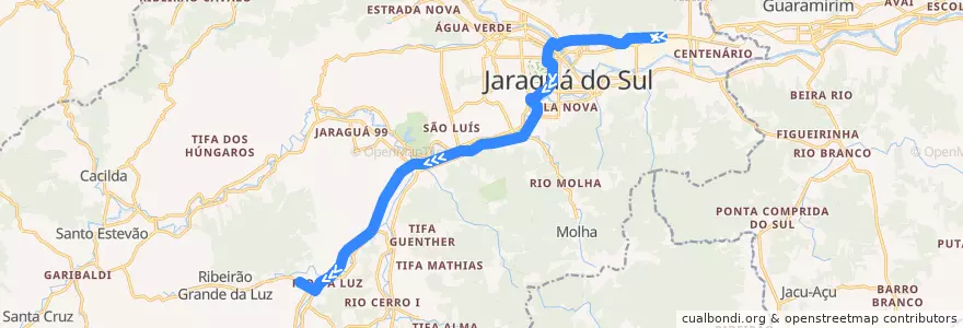 Mapa del recorrido WEG II - Seara de la línea  en Jaraguá do Sul.