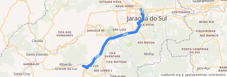 Mapa del recorrido Terminal - Seara de la línea  en Jaraguá do Sul.