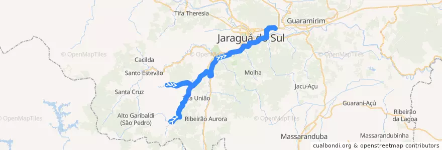 Mapa del recorrido Tifa Vitória - WEG II Extensão de la línea  en Jaraguá do Sul.