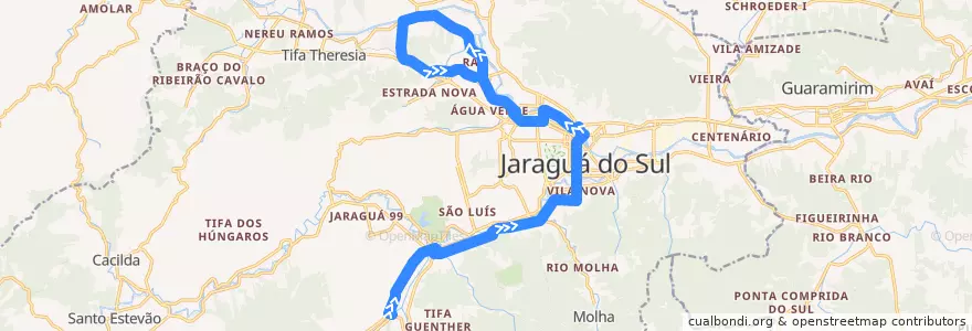 Mapa del recorrido ADV - Colégio Julius Karsten de la línea  en Jaraguá do Sul.