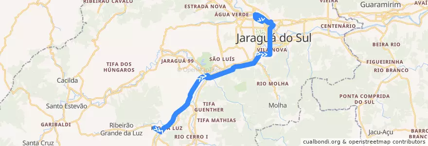 Mapa del recorrido Seara - Terminal de la línea  en Jaraguá do Sul.