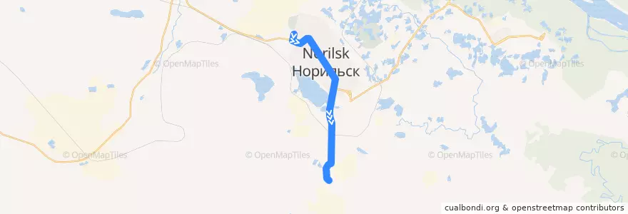Mapa del recorrido Автобус №2: АДЦ - АБК НПОПАТ de la línea  en городской округ Норильск.