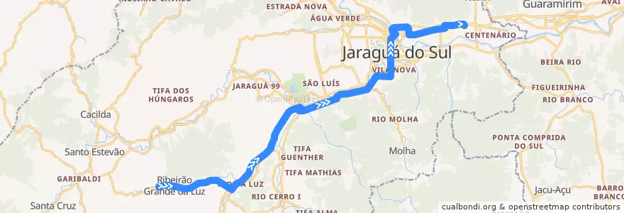 Mapa del recorrido Ribeirão Grande da Luz - WEG II Extensão de la línea  en Jaraguá do Sul.