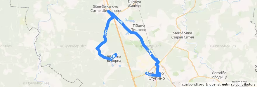 Mapa del recorrido Автобус №42: Ступино - Вихорна de la línea  en городской округ Ступино.