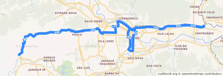 Mapa del recorrido WEG II - Chico de Paulo de la línea  en Jaraguá do Sul.