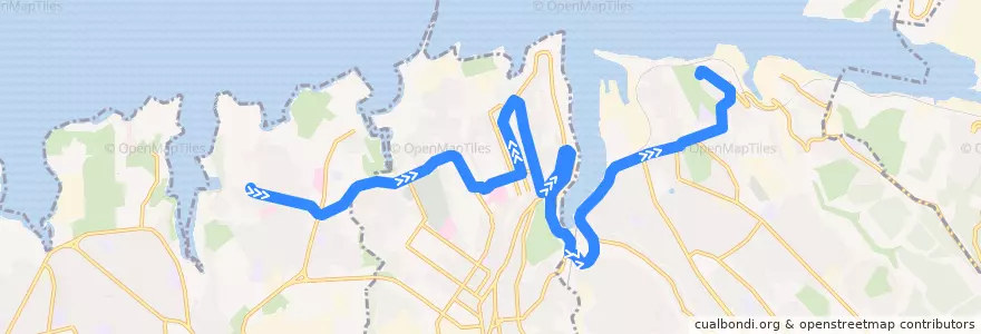 Mapa del recorrido Троллейбус №1: Стрелецкая бухта - ул. Макарова de la línea  en Sevastopol.