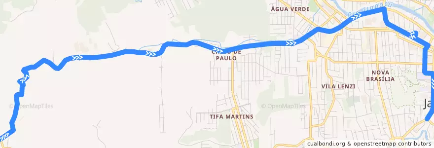 Mapa del recorrido Chico de Paulo - Centro via Marcolla de la línea  en Jaraguá do Sul.