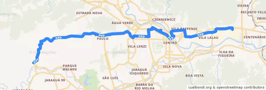 Mapa del recorrido Chico de Paulo - WEG II Extensão de la línea  en Jaraguá do Sul.