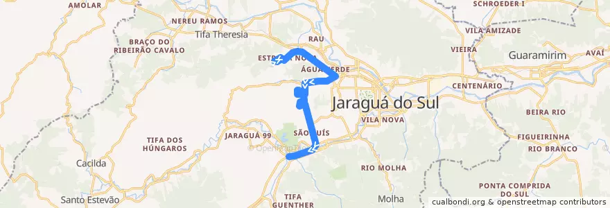 Mapa del recorrido Lot. Jomar - Malwee de la línea  en Jaraguá do Sul.