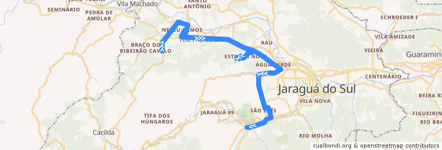 Mapa del recorrido Lot. Gadotti - Malwee de la línea  en Jaraguá do Sul.