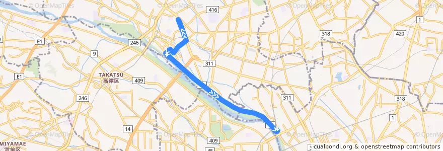 Mapa del recorrido 遊園地線 de la línea  en 東京都.