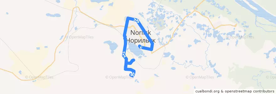 Mapa del recorrido Автобус №17: УАДиС - Дворец спорта "Арктика" de la línea  en городской округ Норильск.