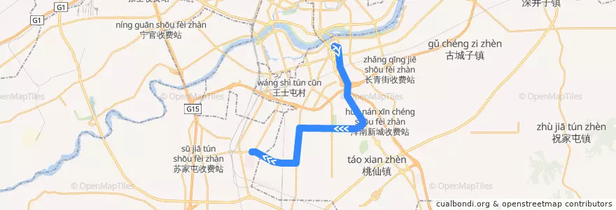 Mapa del recorrido 沈阳有轨电车1号线 de la línea  en 浑南区.