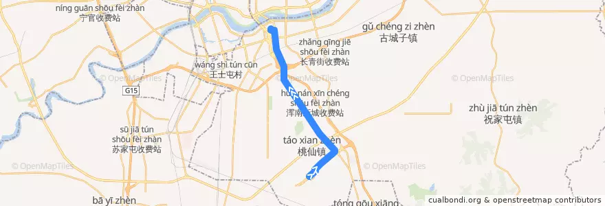 Mapa del recorrido 沈阳有轨电车2号线 de la línea  en 浑南区.